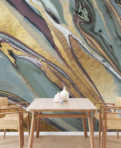 marble, geode gold, lilac and grey wallpaper