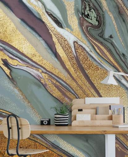 marble, geode gold, lilac and grey wallpaper