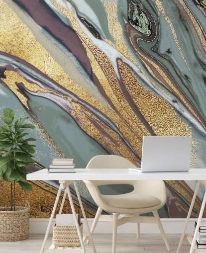 marble, geode gold, lilac and grey wallpaper