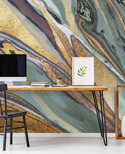 marble, geode gold, lilac and grey wallpaper