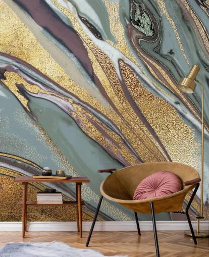 papel de parede de mármore, ouro geode, lilás e cinza