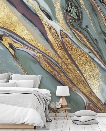 marble, geode gold, lilac and grey wallpaper