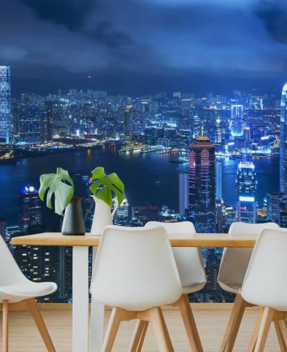 blue city at night wallpaper