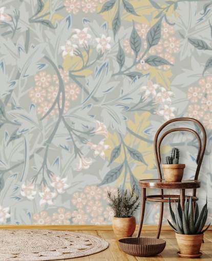 Jasmine vægmaleri i pasteltoner af William Morris Jasmine vægmaleri i pasteltoner af William Morris