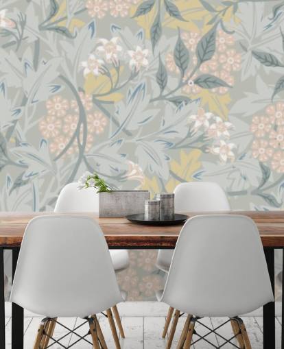 Jasmin-Wandbild in Pastelltönen von William Morris Jasmin-Wandbild in Pastelltönen von William Morris