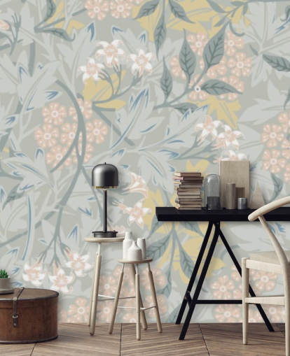 Jasmine wall mural in pastel tones by William Morris Jasmine wall mural in pastel tones by William Morris