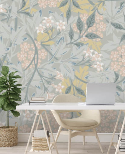 Peinture murale Jasmine dans des tons pastel de William Morris