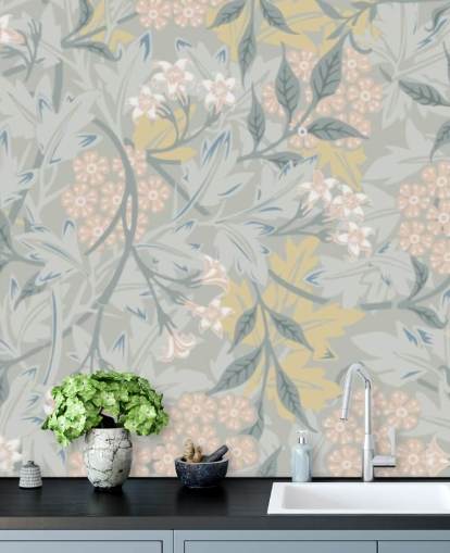 Mural de pared Jasmine en tonos pastel de William Morris