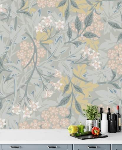 Jasmin-Wandbild in Pastelltönen von William Morris Jasmin-Wandbild in Pastelltönen von William Morris