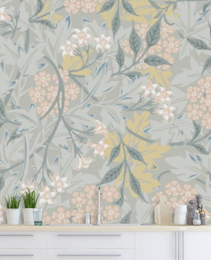 Mural de pared Jasmine en tonos pastel de William Morris
