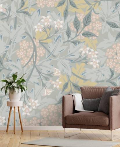 Jasmine wall mural in pastel tones by William Morris Jasmine wall mural in pastel tones by William Morris
