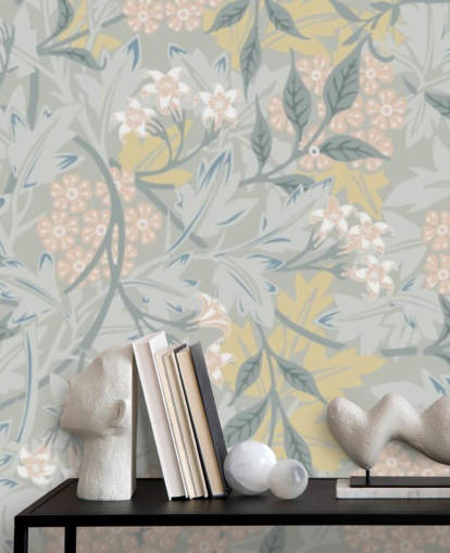 Jasmine veggmaleri i pastellfarger av William Morris