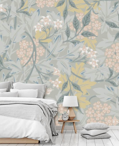 Jasmine väggmålning i pastellfärger av William Morris