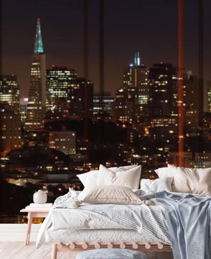 dunkles Stadtbild von San Francisco Tapete