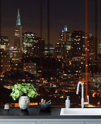 fondo de pantalla de paisaje urbano oscuro de san francisco