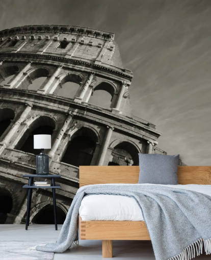 Decorazione murale con Colosseo in bianco e nero Decorazione murale con Colosseo in bianco e nero