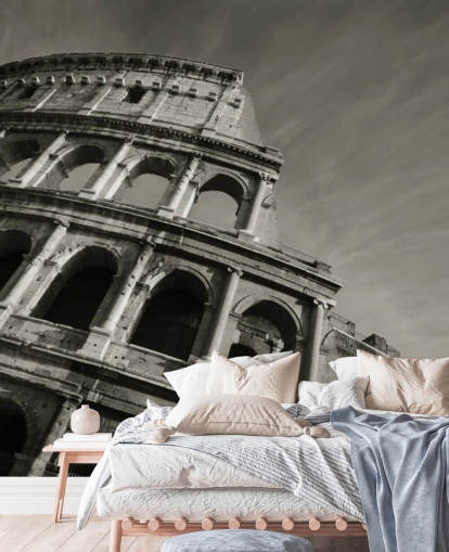 Decorazione murale con Colosseo in bianco e nero