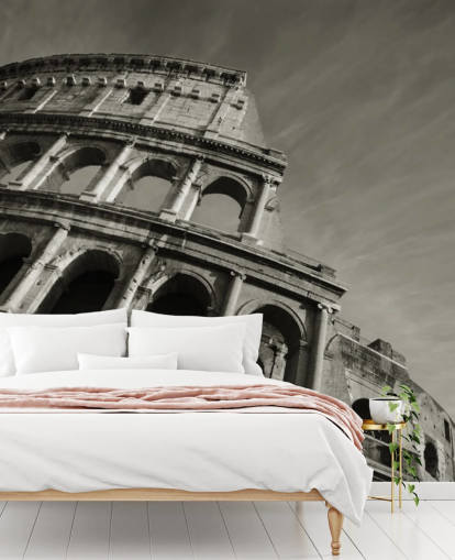 Zwart-witte Colosseum muurschildering