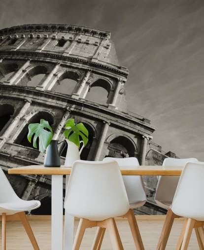 Decorazione murale con Colosseo in bianco e nero