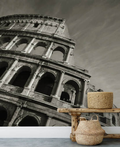 Decorazione murale con Colosseo in bianco e nero