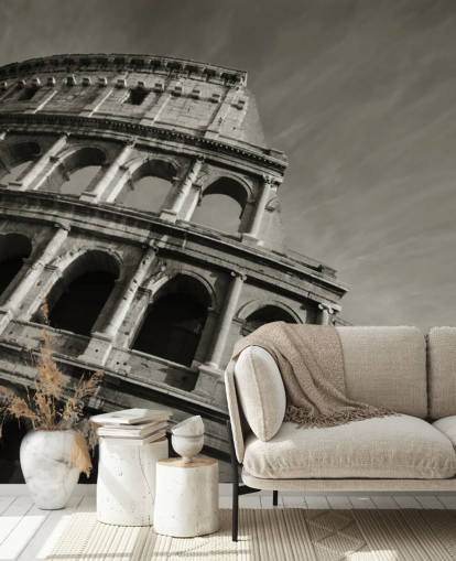 Decorazione murale con Colosseo in bianco e nero