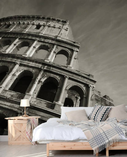 Black and White Colosseum Wall Mural Black and White Colosseum Wall Mural