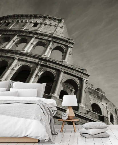 Black and White Colosseum Wall Mural