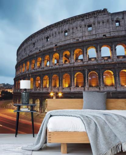 Lit Up Collosseum in the Evening Wallpaper