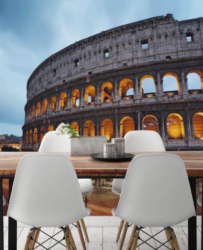 Beleuchtetes Kollosseum in der Abend-Tapete