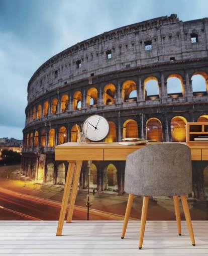 Valaistu Collosseum iltataustakuva Valaistu Collosseum iltataustakuva