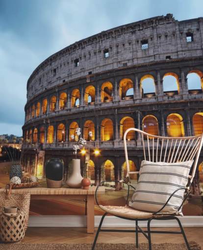 Papier peint Collosseum illuminé le soir