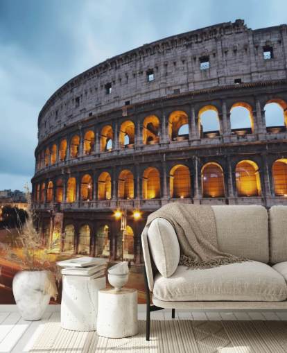 Papier peint Collosseum illuminé le soir
