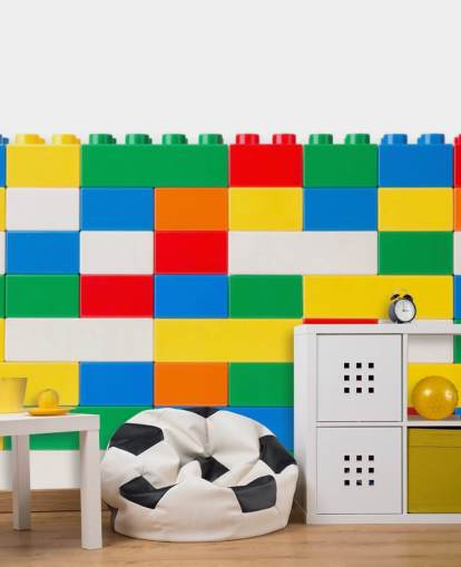 colour building bricks in a wall wallpaper