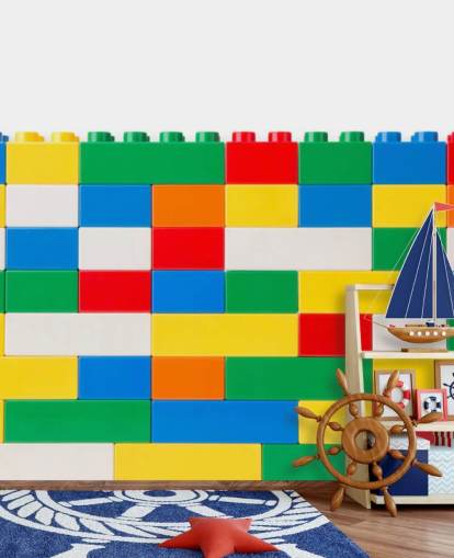 ladrillos de construcción de color en un papel pintado de pared ladrillos de construcción de color en un papel pintado de pared