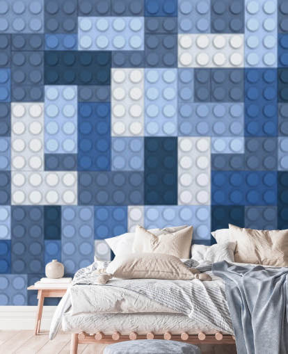 selección de papel tapiz de ladrillos de juguete azul