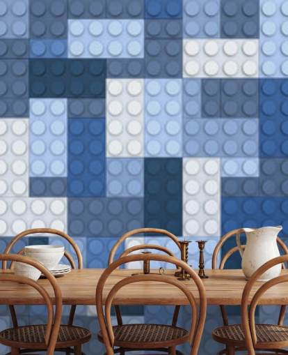 selection of blue toy bricks wallpaper