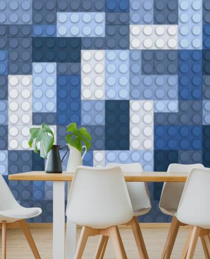 selection of blue toy bricks wallpaper