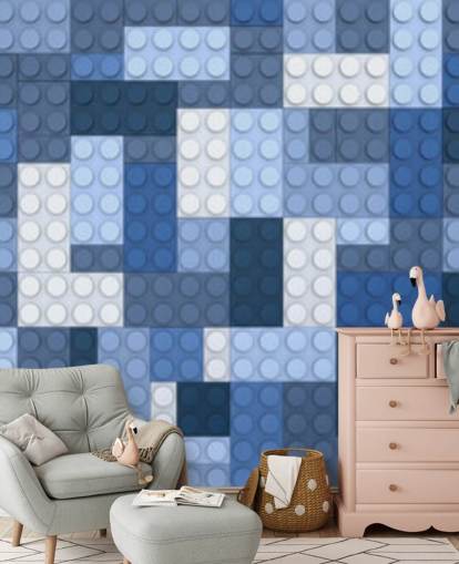 selección de papel tapiz de ladrillos de juguete azul selección de papel tapiz de ladrillos de juguete azul