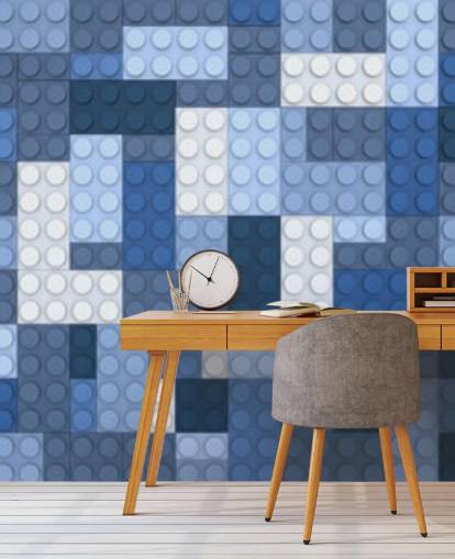 selection of blue toy bricks wallpaper