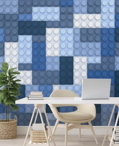 selección de papel tapiz de ladrillos de juguete azul