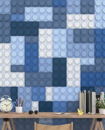 selection of blue toy bricks wallpaper