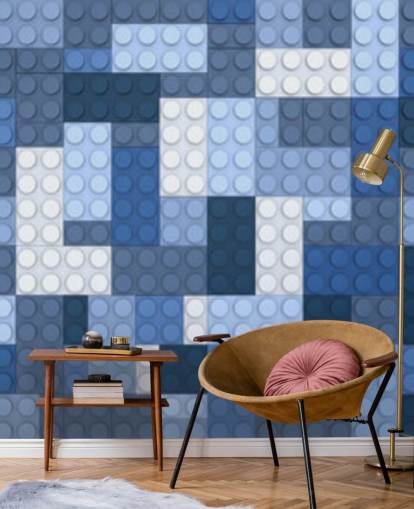 selección de papel tapiz de ladrillos de juguete azul