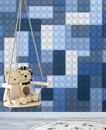selection of blue toy bricks wallpaper
