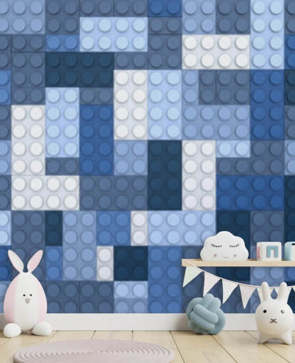 selection of blue toy bricks wallpaper