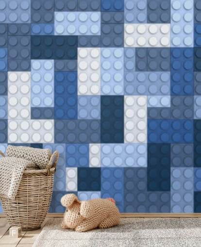 selection of blue toy bricks wallpaper