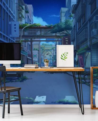 fondo de pantalla animado calle ciudad oscura y desierta