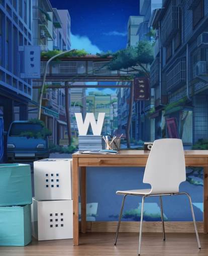 mörka och övergivna animerade staden gatan tapeter