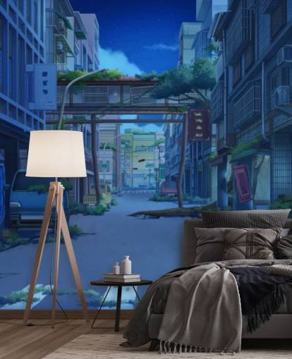 mørke og øde animerede city street tapet