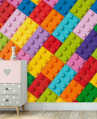 Mattoni da costruzione giocattolo Toy Brick Wall Mural Mattoni da costruzione giocattolo Toy Brick Wall Mural