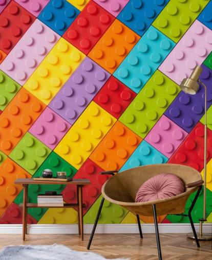 tijolos de construção de brinquedos Toy Brick Wall Mural